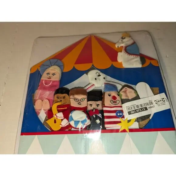 Ikea Klappar Cirkus Finger assorted Puppets Circus Set Tent New - Picture 3 of 7